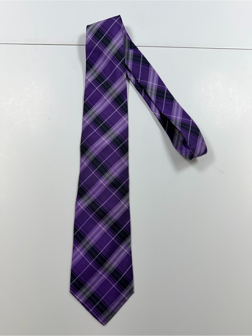 Burberry Purple and Black Plaid Men's Tie